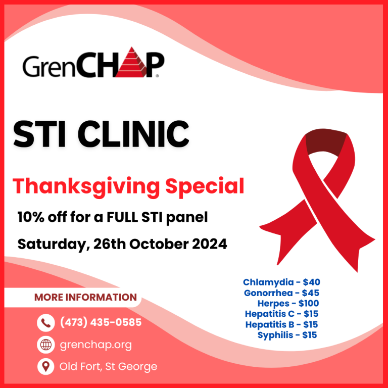 GrenCHAP STI Clinic Thanksgiving Special 10% off