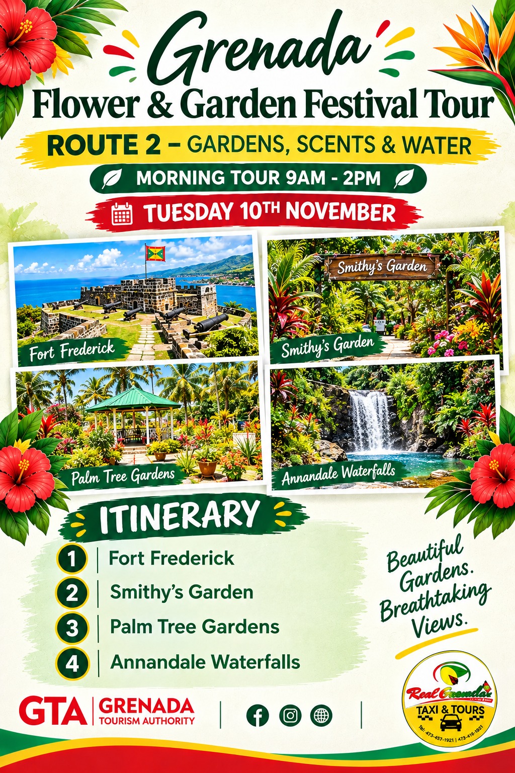 RGTT: Grenada Flower & Garden Festival Tour (Route 2- Morning)