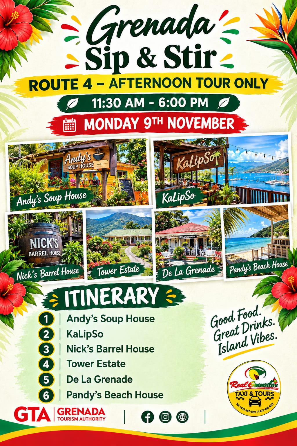 RGTT: Grenada Flower & Garden Festival Tour (Route 4- Afternoon)