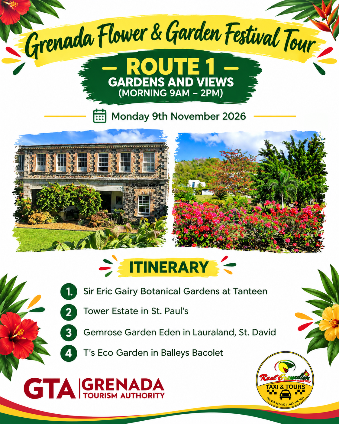 RGTT: Grenada Flower & Garden Festival Tour (Route 1- Morning)