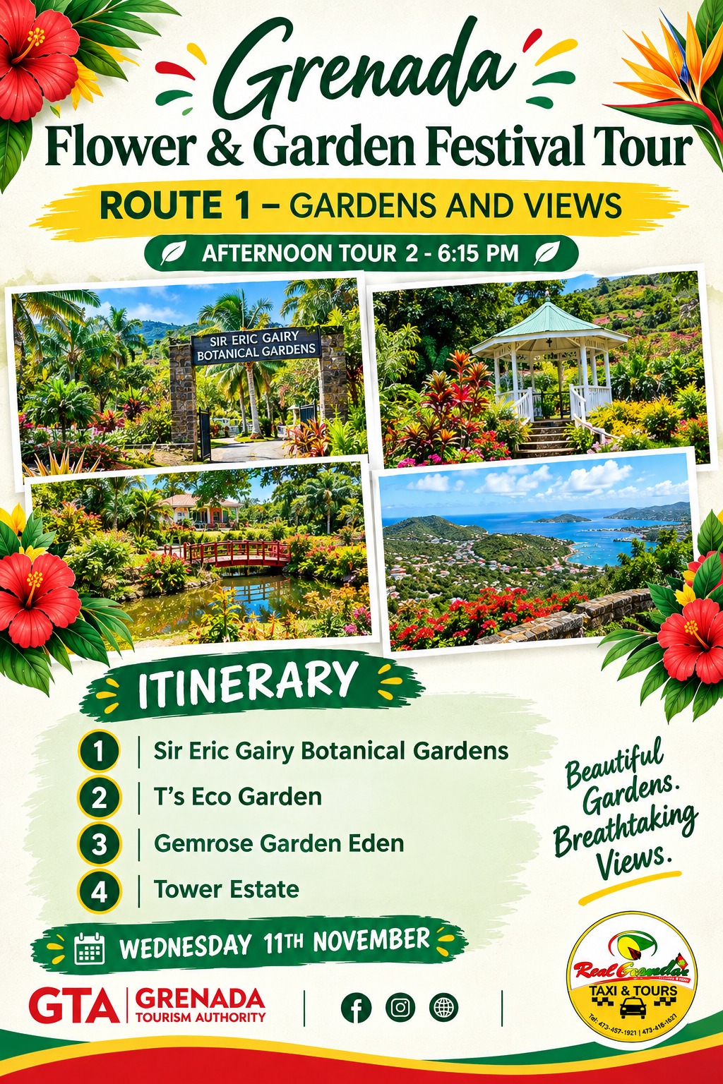 RGTT: Grenada Flower & Garden Festival Tour (Route 1- Afternoon)