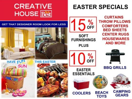 SAVE BIG THIS EASTER! at Creative House Do It Best