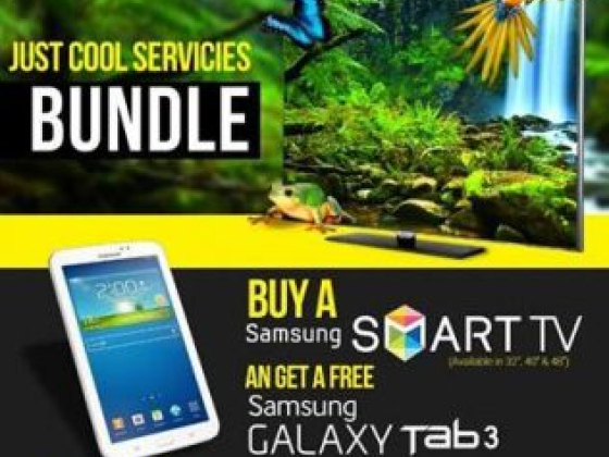 Buy a Samsung Smart TV & Get a Samsung Galaxy Tab 3 FREE. Call 457 COOL (2665) or 4091981