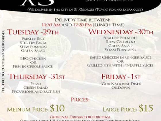 Pure XS Lunch Menu - Call 440-3095